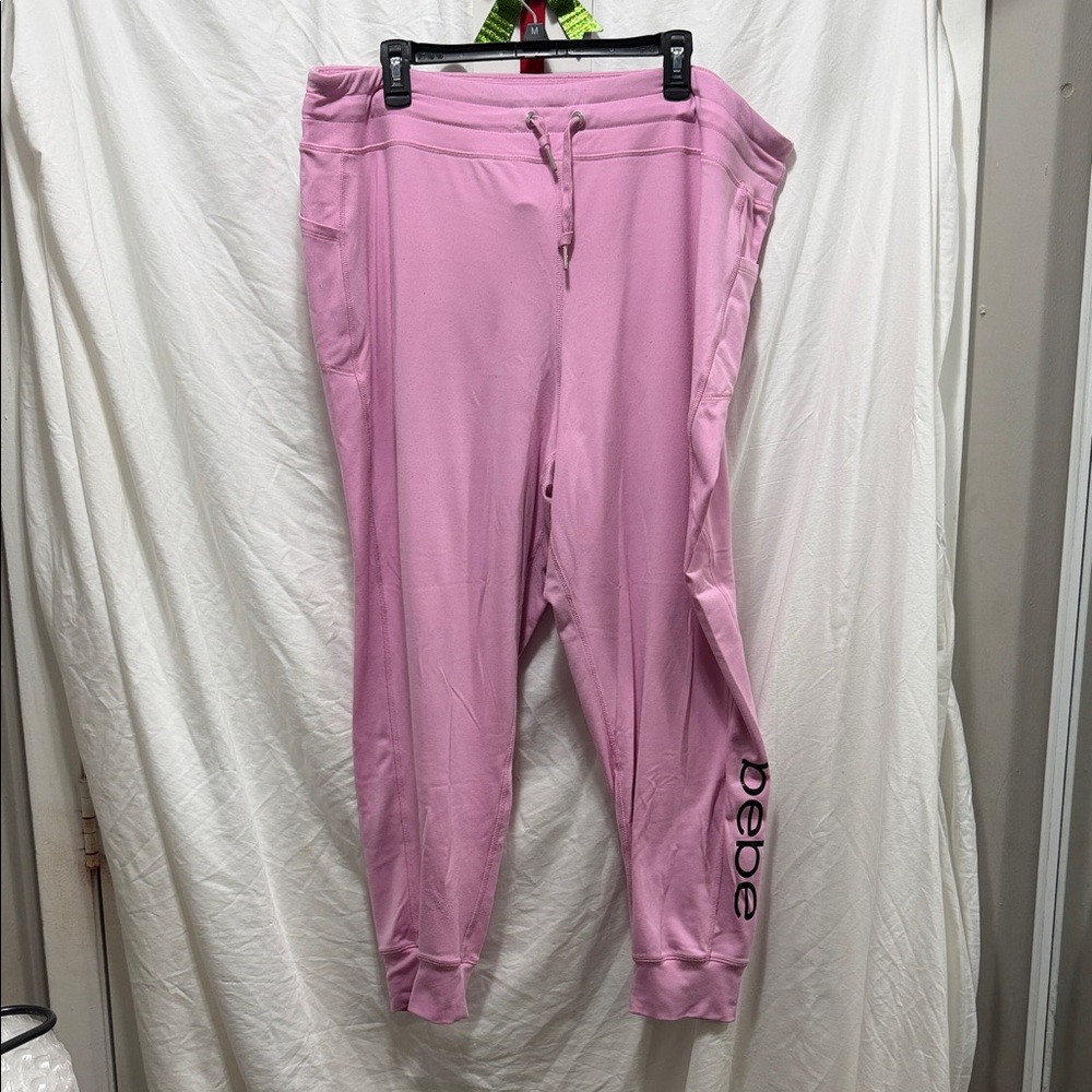 BEBE Light Pink Joggers with Logo